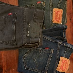 3 pairs of Levi 511 jeans 29x30